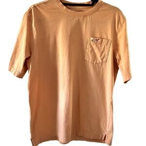 GREG NORMAN Men's Shark Chest Pocket Peach Soft Cotton Short Sleeve T-Shirt Sz M